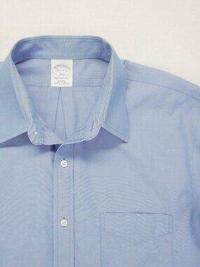 Brooks Brothers Dress Shirt Men's 16.5- 4/5 Blue Cotton Regent Fit Oxford Office